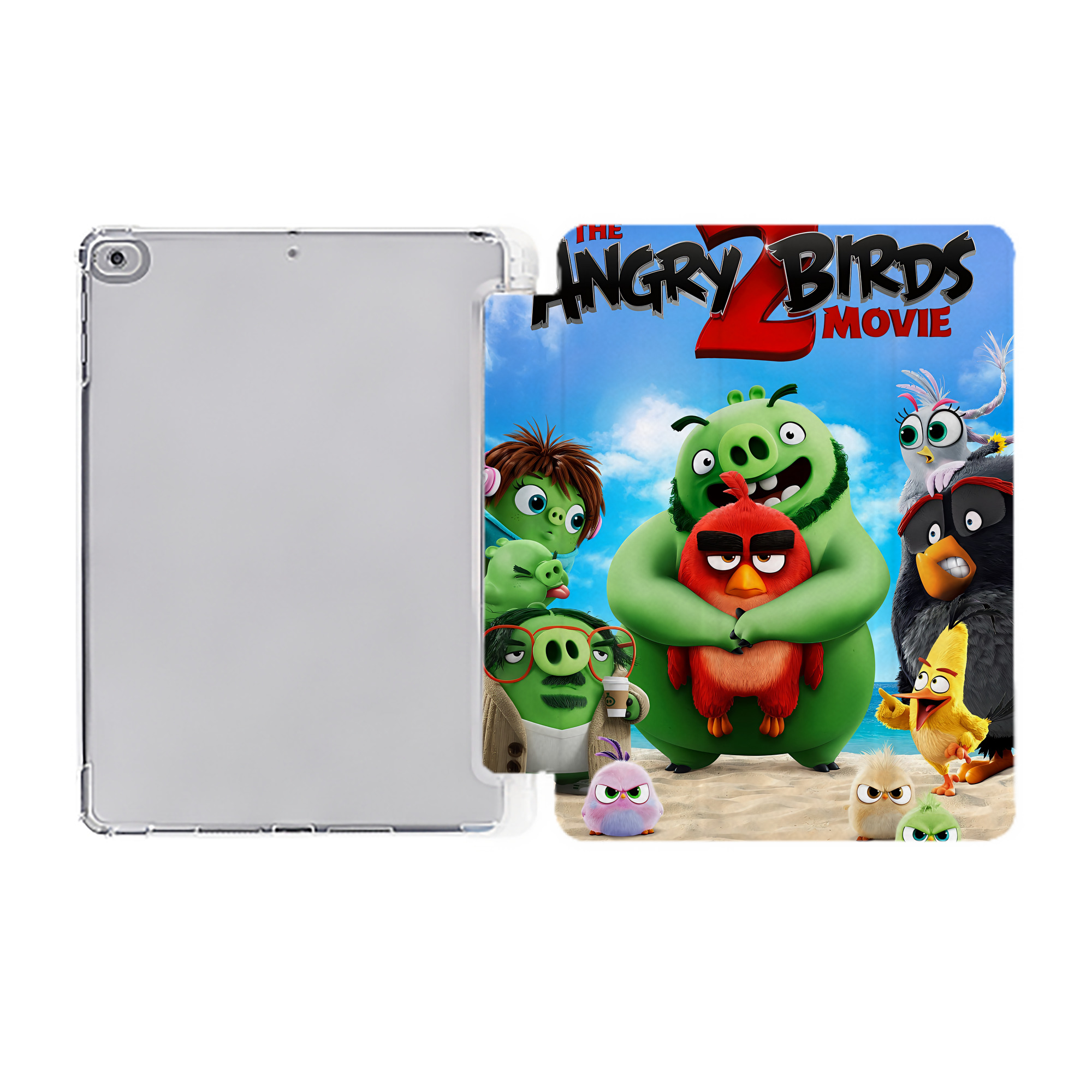 （画像用） Angry Birds アングリーバード IPad ケース ペン収納付き 三つ折りスタンド PUレザー×シリコン 対応機種9.5/10.5/10.9インチ